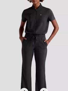 Easy STRETCH Nika Women's Zip Front Scrub Top And Bottom– 2-Piece Jumpsuit